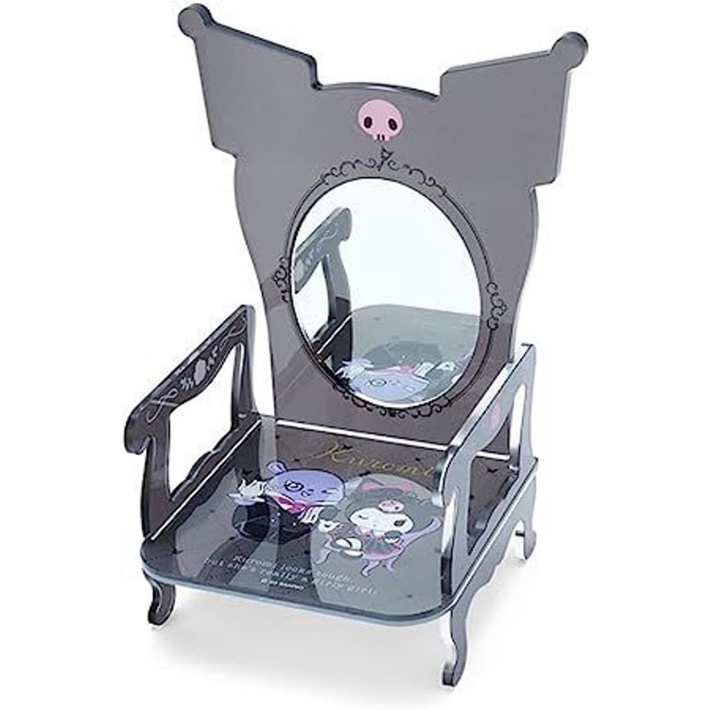 กระจกรูปเก้าอี้ ku Sanrio Kuromi & Baku Chair-shaped Stand Mirror (Delusional Lady Kuromi) Size is a