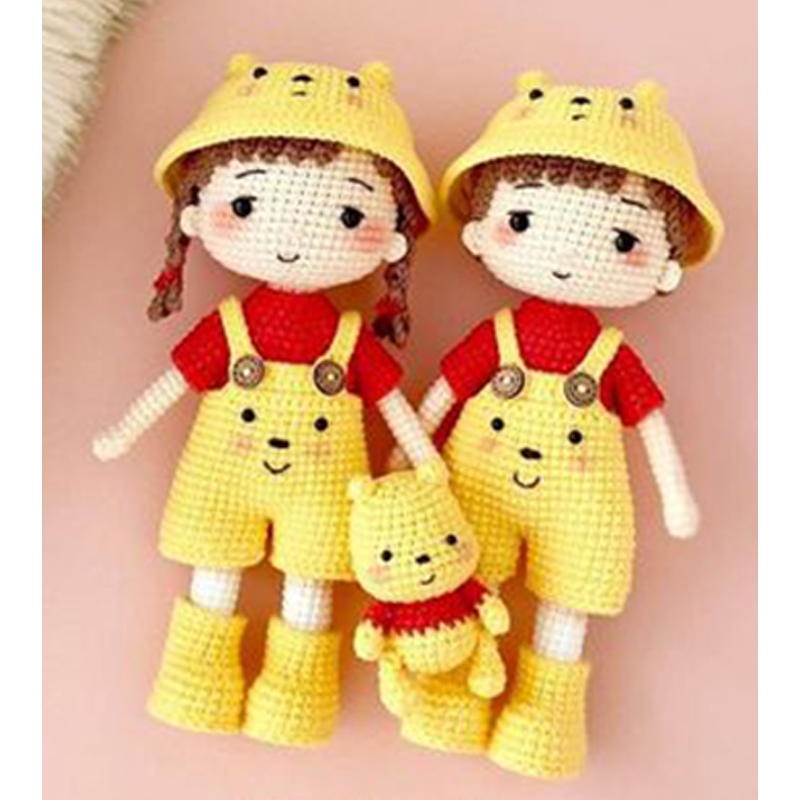 (ไม่ใช่งานสำเร็จ) แพทเทิร์นใช้สำหรับถักโครเชต์ การ์ตูนคู่ หมีพูห์ - รูปที่ 2