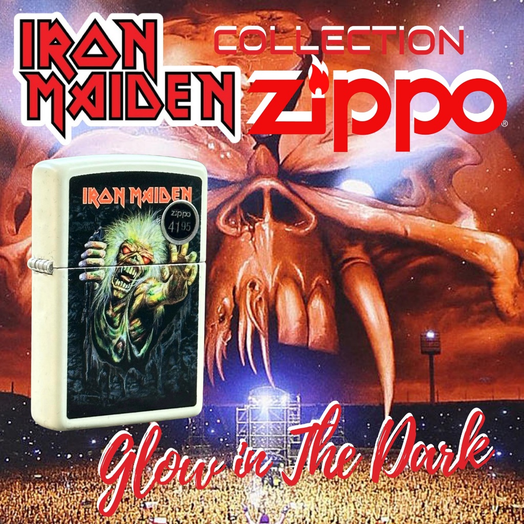 Zippo Iron Maiden Glow in the Dark, 100% ZIPPO Original from USA, new and unfired. Year 2023