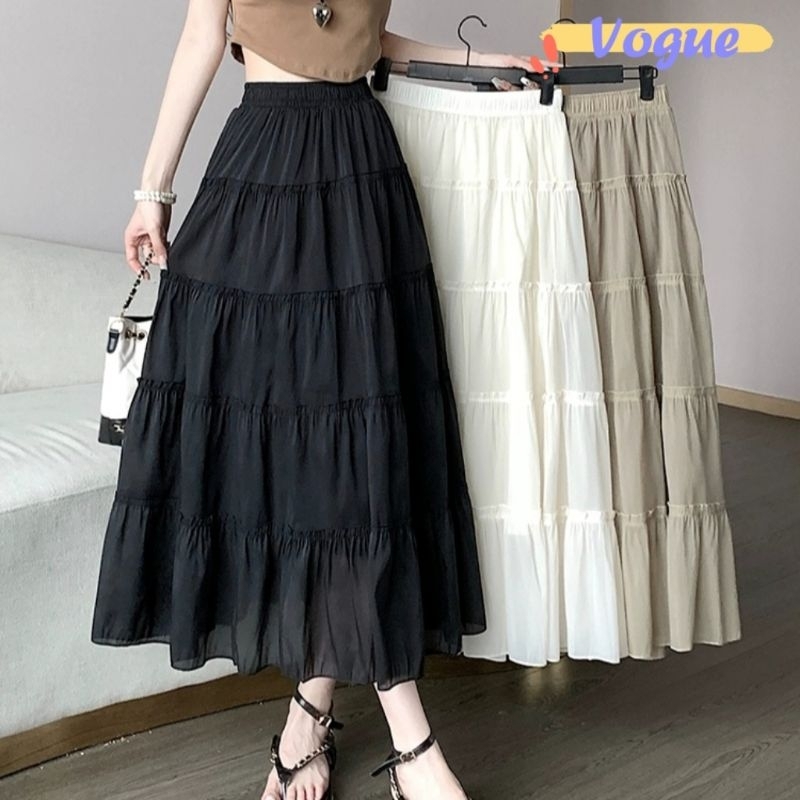Vogue🌟พร้อมส่ง🌟 กระโปรงยาว เอวกลาง สไตล์เจ้าหญิง (7313)