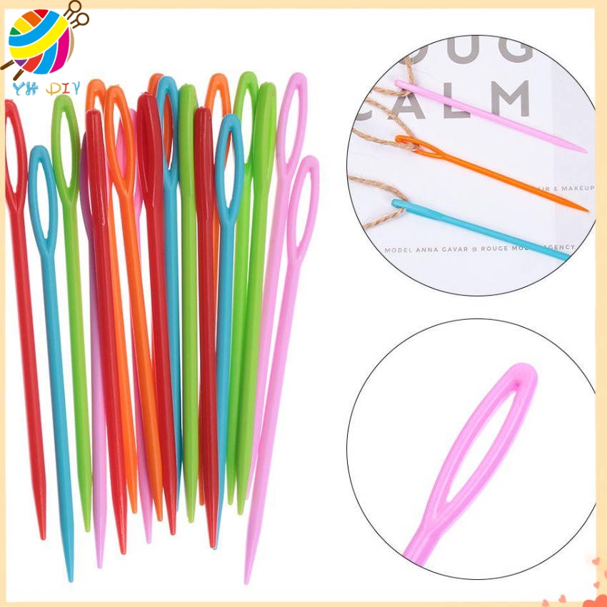 เข็มถักพลาสติก   6 ชิ้น DIY เสื้อกันหนาวเครื่องมือทอผ้า