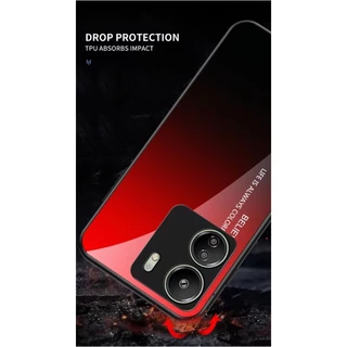 เคสกระจกทูโทน ใช้สำหรับ Xiaomi Redmi 13C / Poco C65 / Redmi 13 / Poco M6 เคสกระจกสองสี กันกระแทก