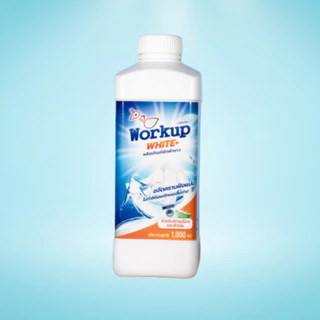 น้ำยาซักผ้าขาว Workup สูตรน้ำ ขนาด 1000มล/3500มล สูตรขจัดคราบฝังแน่น ไม่ทำให้รอยปักบนเสื้อด่าง