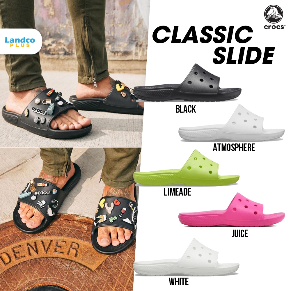 Crocs รองเท้าแตะ CR UX Classic Crocs Slide 206121-1FT / 206121-3UH / 206121-6UB / 206121-001 / 206121-100 / 206121-410