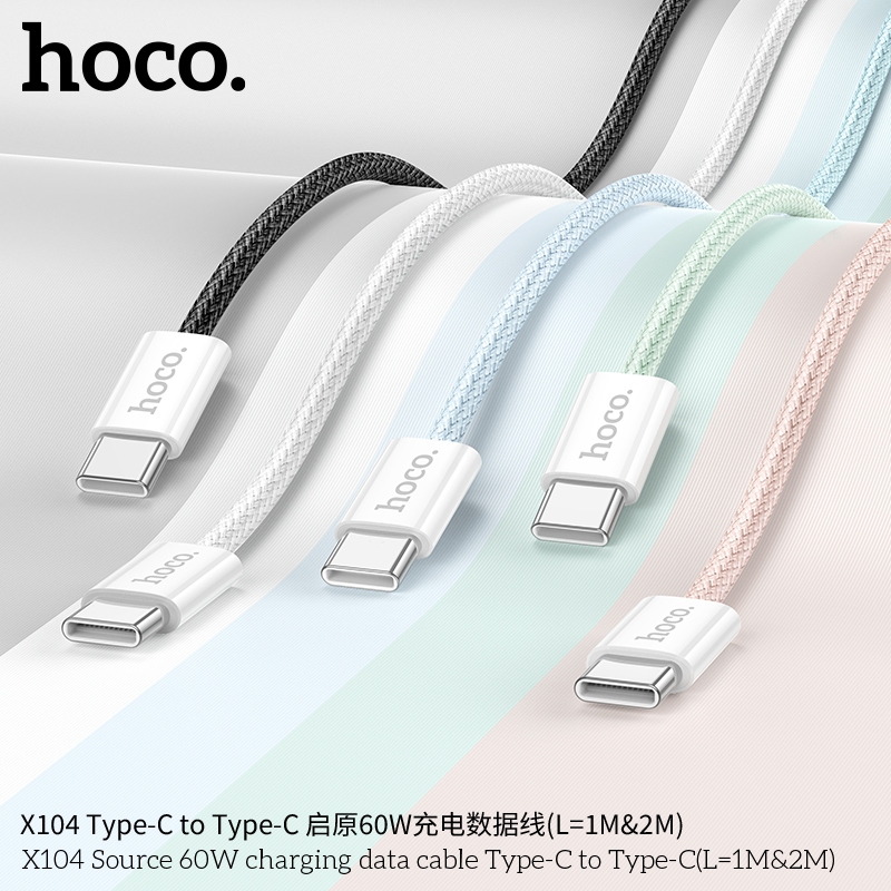 HOCO X104 สายชาร์จเร็ว Type-C to Type-C ความยาว1M/2M Charging Data Cable PD 60W Fast Charge 3A สายชาร์จชาร์จเร็ว รูปที่ 4