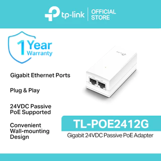 TP-LINK (TL-POE2412G) PoE Adapter 24V passive PoE supported Gigabit speed