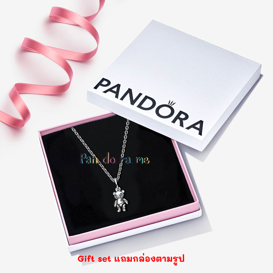 [พร้อมส่ง สินค้าแท้ ] สร้อยคอแพนโดร่า รุ่น Teddy bear. Ecklace Gift Set (60 cm.) (แถมกล่อง)