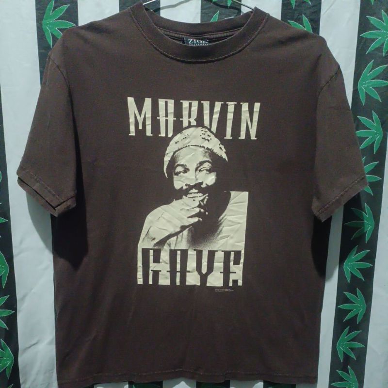 เสื้อยืดมือสอง Vintage Usa เสื้อวง นักร้องเก่า MARVIN GAYE Zion Rootswear Soul 2004 Music Double Size M.อก21/ยาว26
