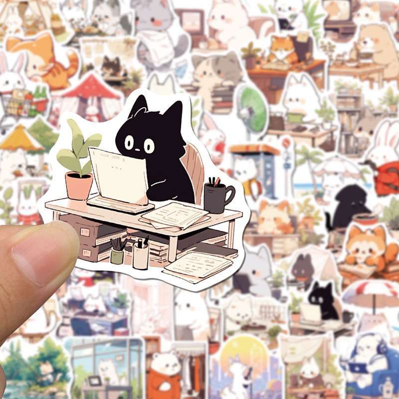 พร้อมส่ง สติกเกอร์การ์ตูน 50 ชิ้น PVC กันน้ำ สไตล์ญี่ปุ่น