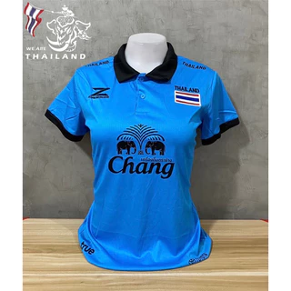 เสื้อกีฬาผู้หญิง ทีมชาติไทยคอปก ผ้านิ่มใส่สบาย ขนาดฟรีไซส์ อก 32-38