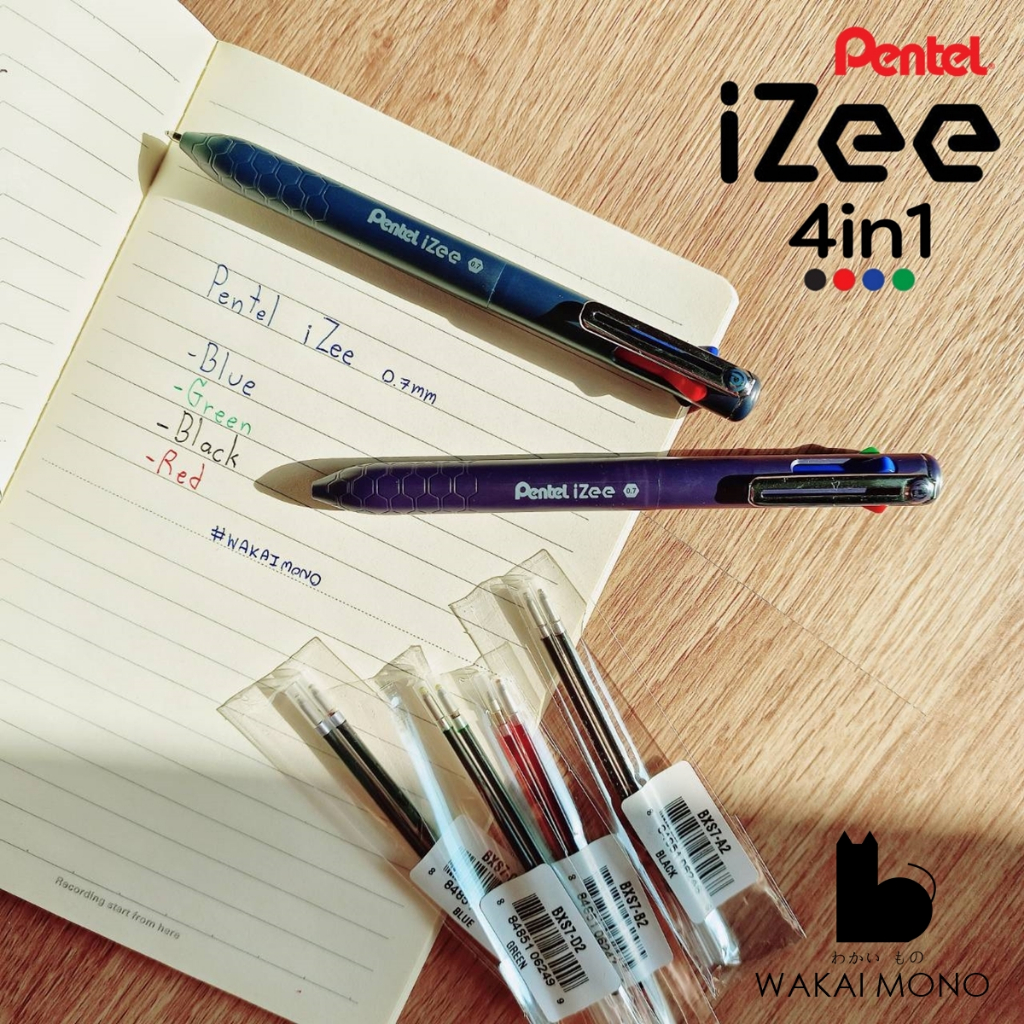 ปากกาลูกลื่น Pentel iZee 4in1 ขนาดหัว 0.7mm