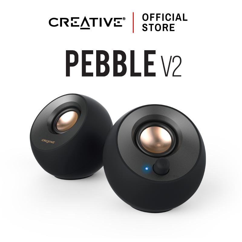 CREATIVE SPEAKER Pebble V2 Speaker 2.0 ลำโพงสไตล์มินิมอล ใช้พลังงานผ่านช่อง USB-C ลำโพง 2.0