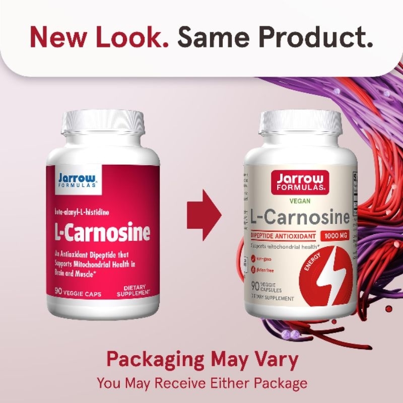 [พร้อมส่ง/แท้ %]วิตามิน Jarrow Formulas L-Carnosine 1000 mg 1 กระปุก 90 veggie caps