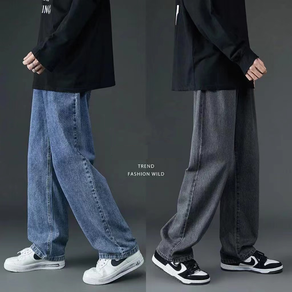 พร้อมส่ง กางเกงยีนส์ผู้ชาย Jeansผ้าฝ้ายบริสุทธิ์ กางเกงลำลองผ้ายีนส์มีเข็มขัดยืดหยุ่น เหมาะสำหรับทุกฤดูกาล