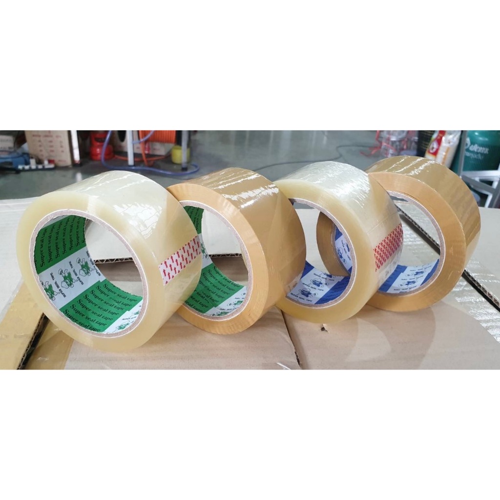 เทปใส/เทปน้ำตาล(ม้วน) 2 นิ้ว 100 หลา 2 รุ่น 38, 45 ไมครอน Superseal Tape ปิดกล่อง ติดกล่อง สก็อตเทป ติดหนึบ ในราคาถูกสุด