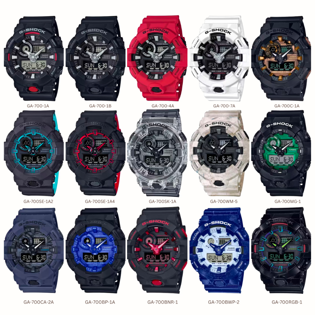 Casio นาฬิกาข้อมือG-Shock Standard ANA-DIGI GA-700SE GA-700 GA-700MG GA-700BP GA-700BNR GA-700BBR GA