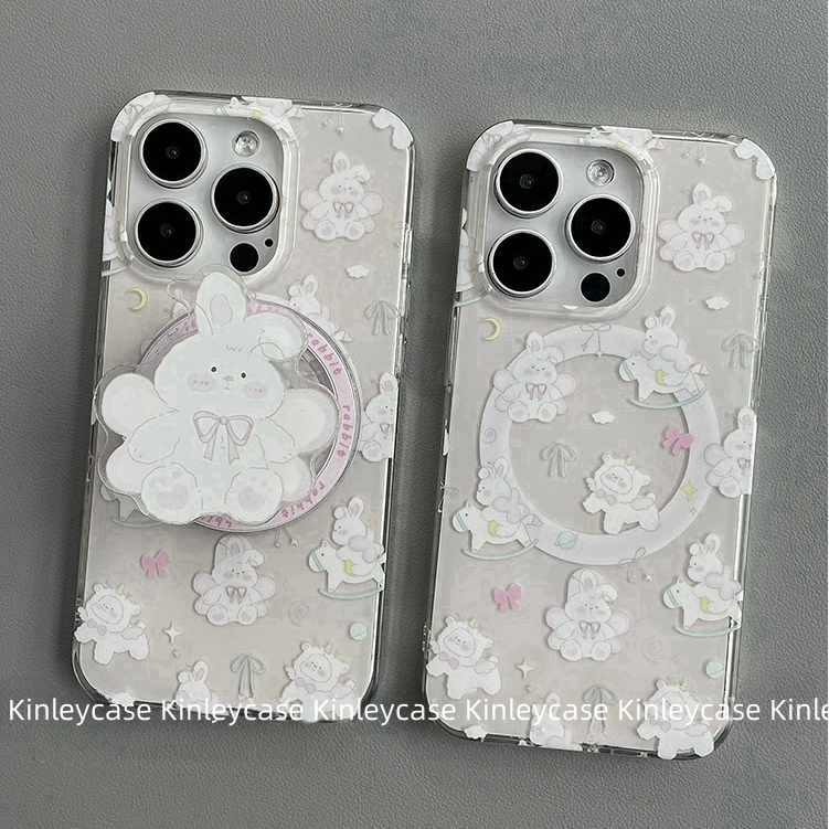 จัดส่ง24ชม for iPhone 15 14 13 12 11 Pro max case เคสไอโฟน11 แฟชั่น บางเบาพกพาง่าย น่ารัก การ์ตูน กระต่าย แม่เหล็ก case