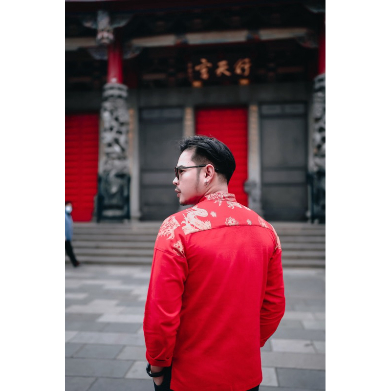 เสื้อผ้าแฟชั่น เสื้อผ้าฝ้ายฟอกนุ่มผ้าฝ้ายพิมพ์ลายตรุษจีน No.16แดงตรุษจีนยาว - รูปที่ 2