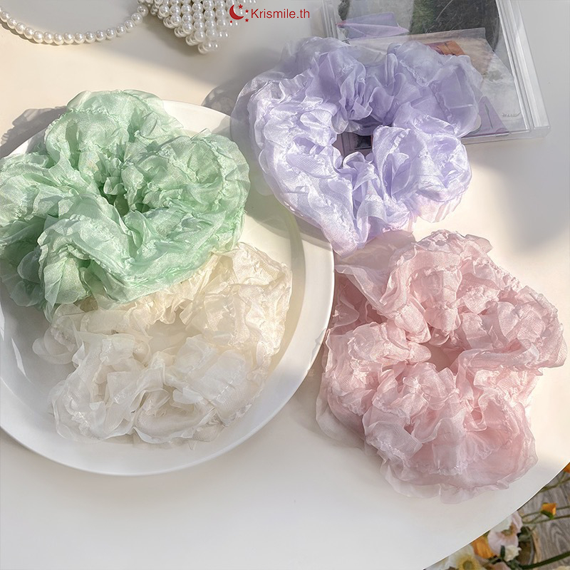 COD-ในไทย ใหญ่วงกลมลำไส้ สีแคนดี้ ละเอียดอ่อน ความยืดหยุ่นสูง น่ารักหวาน สไตล์เกาหลีเรียบง่ายนักเรียนสำหรับผู้หญิง2024ใ