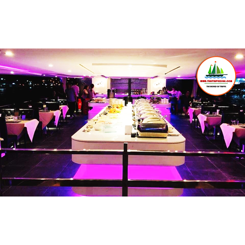 ( ท่าเรือไอคอนสยาม ) บัตรล่องเรือดินเนอร์ + บุฟเฟ่ต์นานาชาติ + กุ้งแม่น้ำเผา + แซลมอน เรือ MERIDIAN ลำที่ 1
