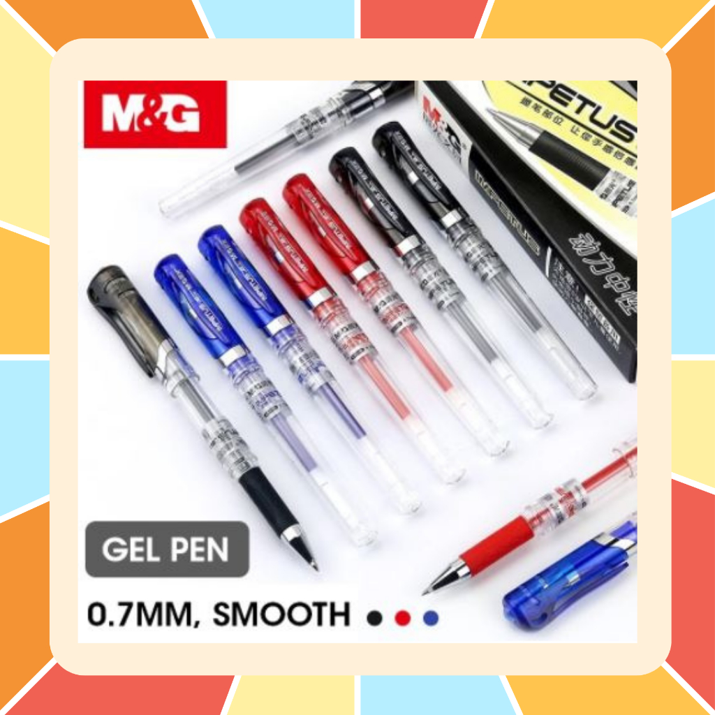 M&G ปากกาเจล แบบปอก 0.7 mm. รุ่น GP-1111 จาก M&G และไส้ปากกา Refill ปากกาเจล ปากกาเจลหัวใหญ่ ปากกาตรวจข่อสอบ