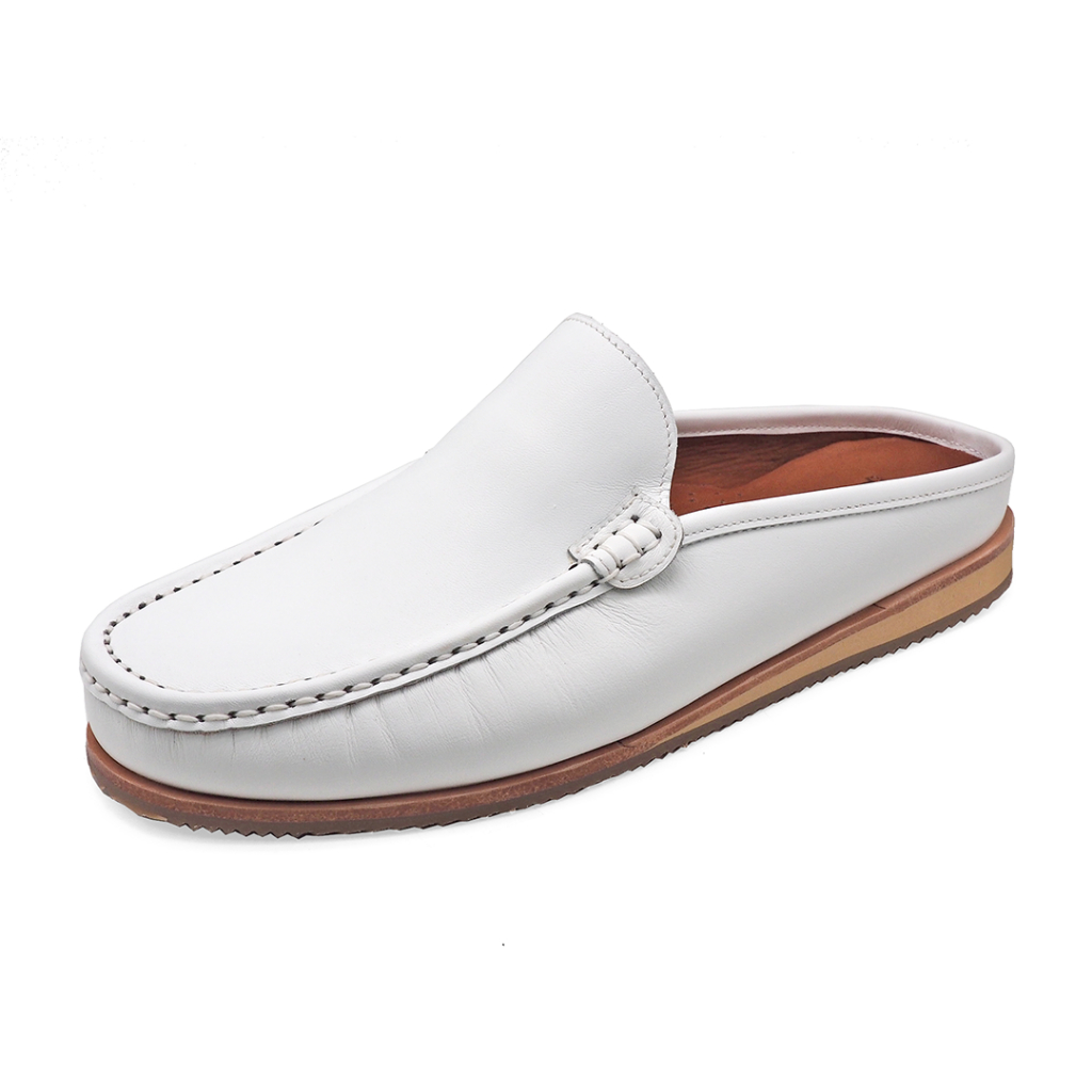 TAYWINแท้ เทวินทร์แท้ รองเท้าเปิดส้น Size36-46 MV-08 หนังนิ่มสีขาว
