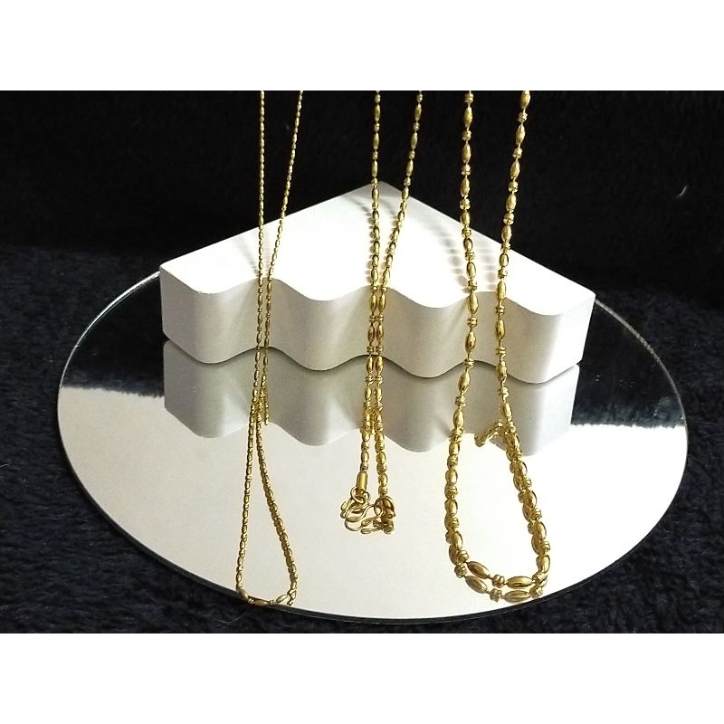สร้อยทองลายเม็ดรีสลับบอลกลม1.5mm