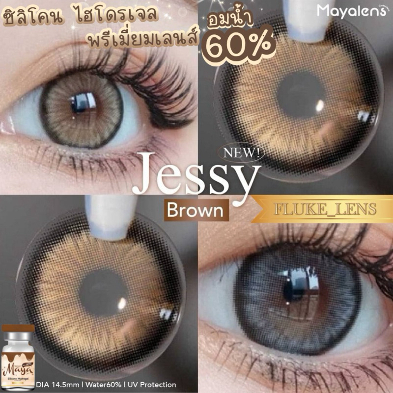 คอนแทคเลนส์ (ตาโต) Silicone Hydrogel พรีเมี่ยมMayalens 🤎 Jessy 🤎 ค่าน้ำ60% นำเข้าจากเกาหลี 🇰🇷 Mayalens