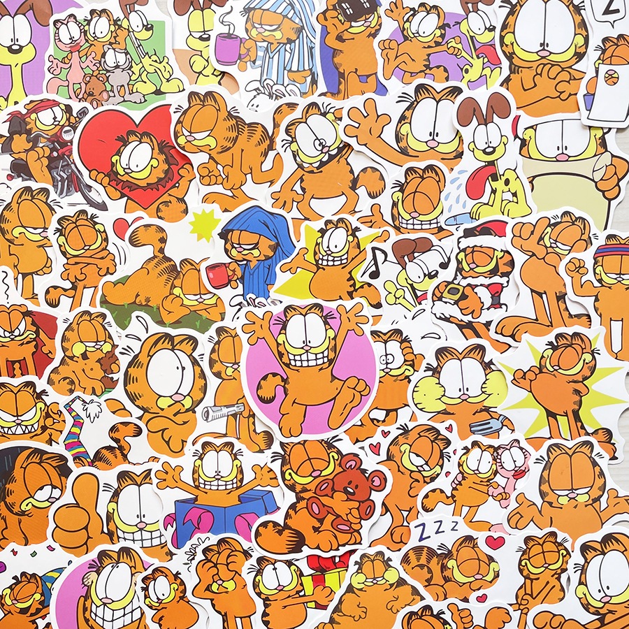 New Anime Vintage classic Garfield การ์ฟิลด์ sticker สติกเกอร์กันน้ำรูปแบบที่แตกต่างกัน 50ชิ้น