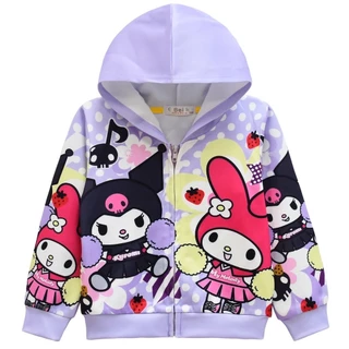BB026 เสื้อแจ็กเก็ตแขนยาว มีฮู้ด ลายการ์ตูน น่ารัก สําหรับเด็กผู้หญิง