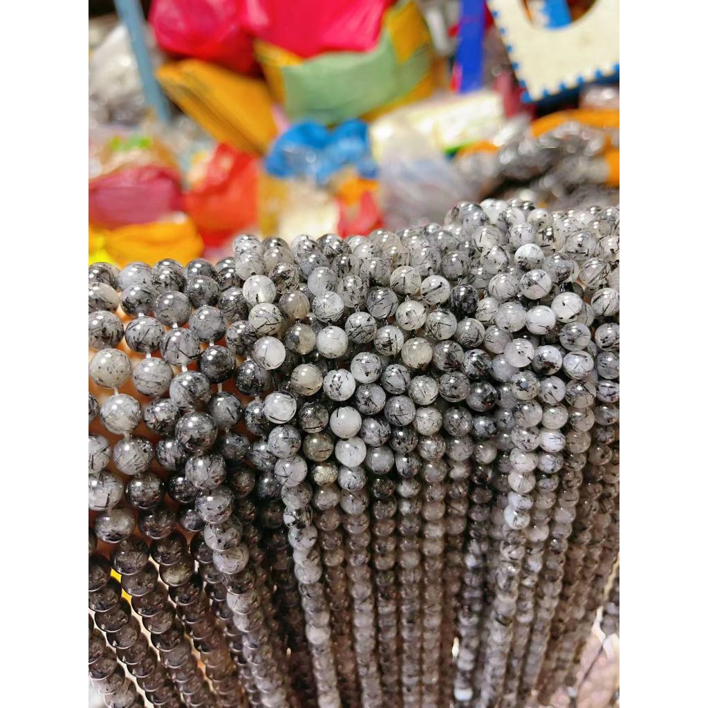 สร้อยยาวประดับคริสตัลผมสีดำธรรมชาติ