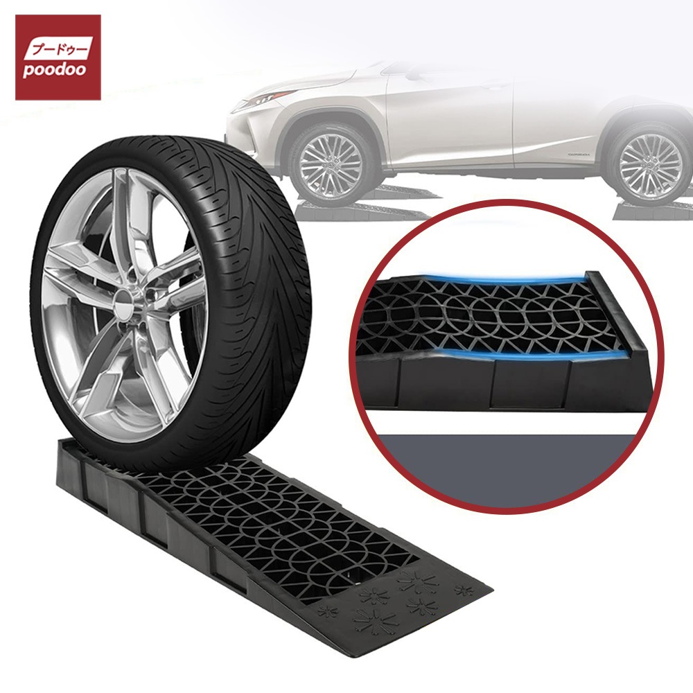 แรมป์รองล้อยกรถ รุ่น GT13P สีดำ ยางปีนฟุตบาท คงทน เเข็งเเรง สำหรับ พื้นต่างระดับ