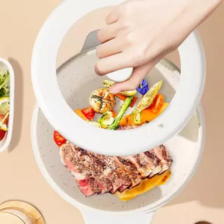 หม้อไฟฟ้า กระทะไฟฟ้าเอนกประสงค์ หม้อไฟฟ้า หม้อไฟฟ้าอเนกประสงค์ ต้ม ผัด ทอด นึ่ง 2.4L