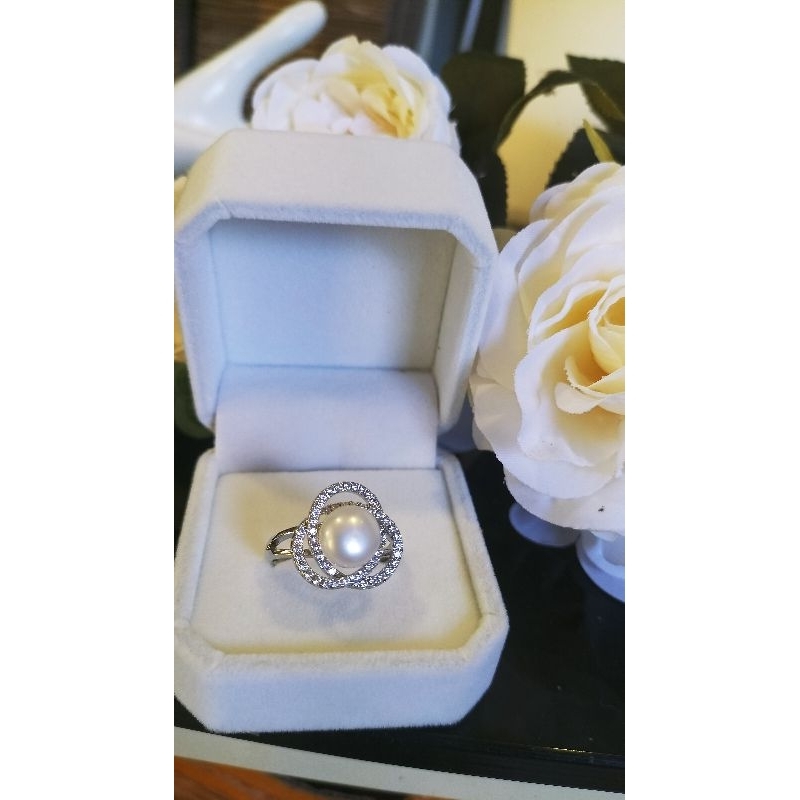 แหวนมุกแท้ทรงซาลาเปาขนาด 9-10มิล