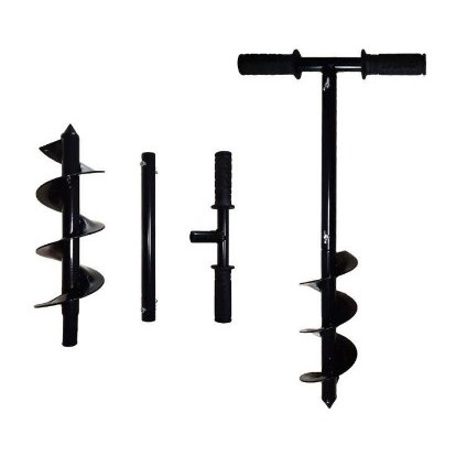 1 PC ที่เจาะพื้นดิน60X10ซม.เหล็กมือโพสต์ Hole Digger พร้อมที่จับสว่านเจาะความแข็งแรงสูงและความแข็งสู