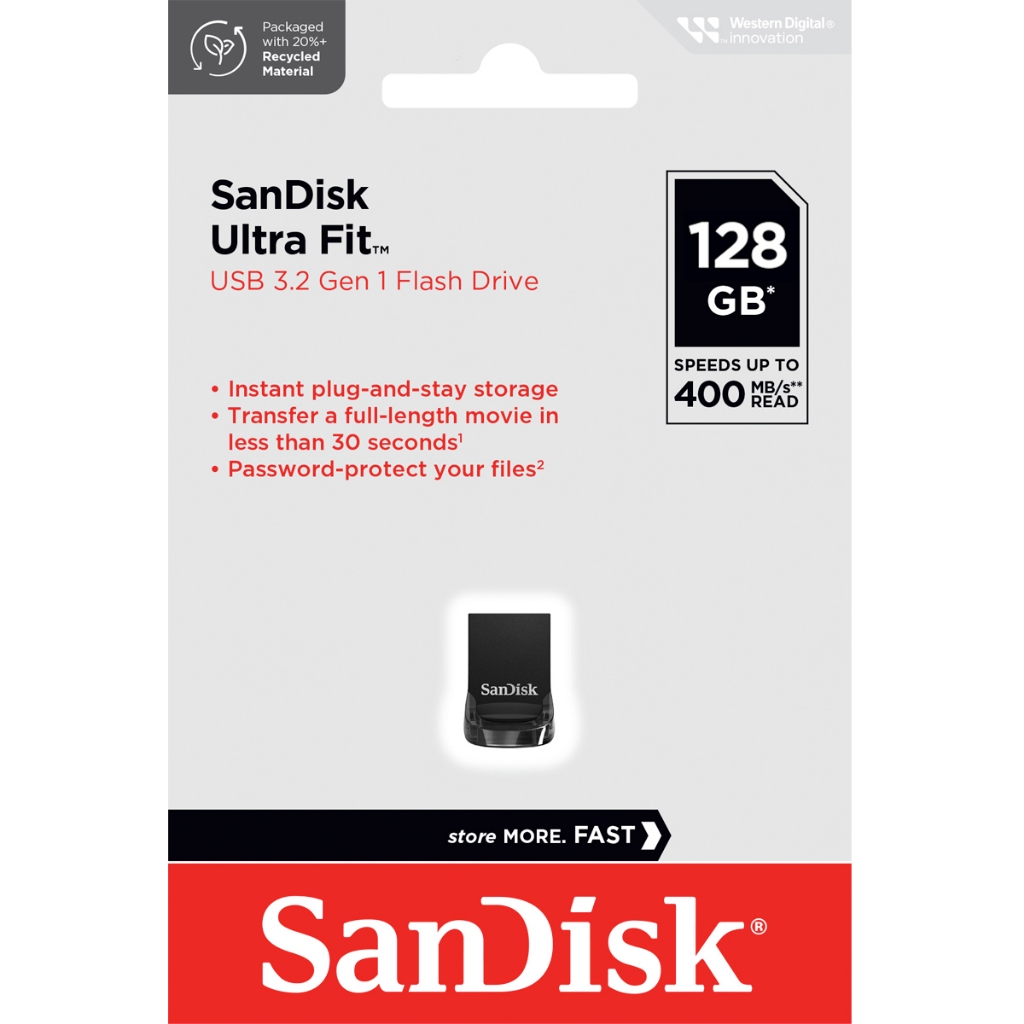 SANDISK FLASH DRIVE ULTRA FIT 16GB USB 3.1 (SDCZ430) เมมโมรี่ การ์ด แซนดิส แฟลซไดร์ฟ โดย Synnex รับประกัน 5ปี