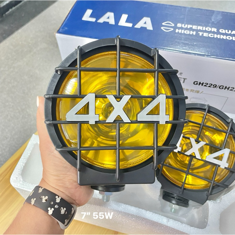 แพ็คคู่2ชิ้น พร้อมส่งจากไทย 4x4ฮาโลเจน สปอร์ตไลท์ไฟหน้า ไฟตัดหมอก สำหรับรถยนต์ 12V 55W