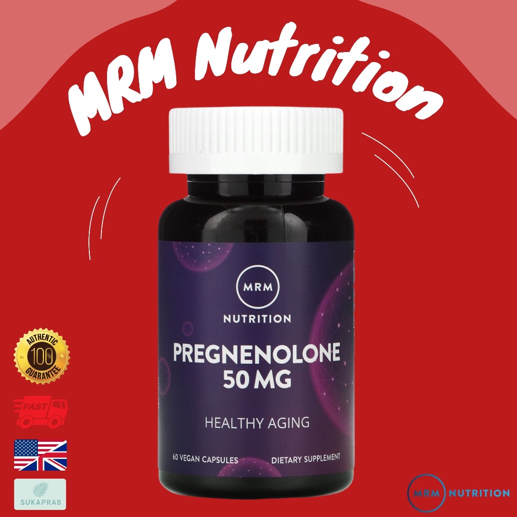 พร้อมส่ง MRM Pregnenolone เพรกนิโนโลน 60 แคปซูล 50mg.