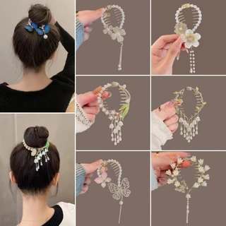 [พร้อมส่งจากไทย] กิ๊บติดผมแฟชั่น สไตล์เรียบง่าย กิ๊บติดผมดอกไม้มุก เทรนด์สไตล์เกาหลี มีหลายสีให้เลือก