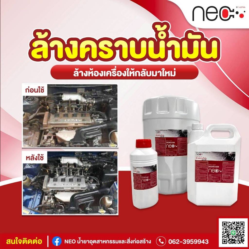 NEO ผลิตภัณฑ์ล้างคราบน้ำมัน เครื่องมือ,เครื่องจักร,อุปกรณ์,เครื่องยนต์,ยานพาหนะ ขนาด1ลิตร,5ลิตร,18ลิตร
