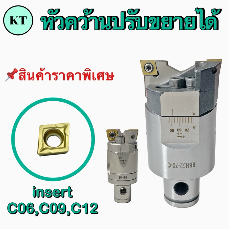 หัวคว้านปรับขยายได้ เม็ดมีด Insert C06,C09,C12