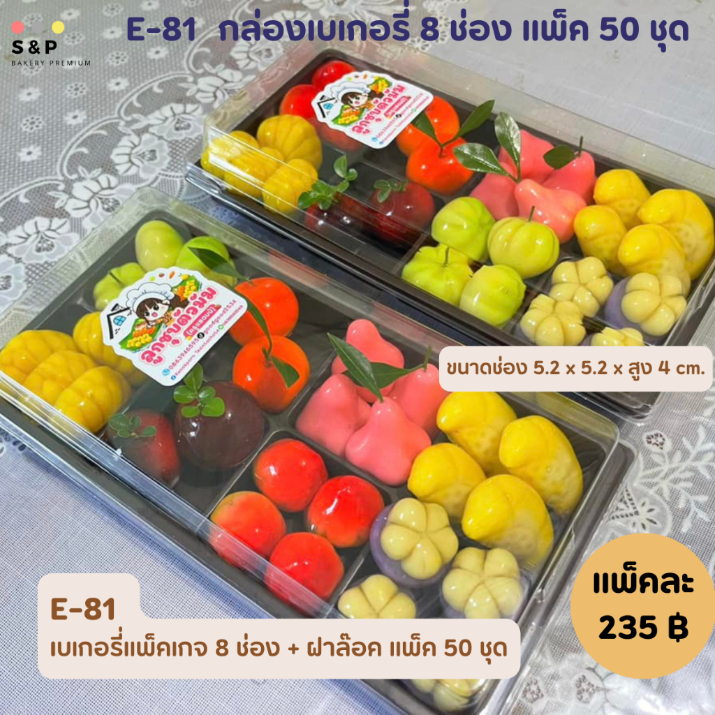 E81กล่อง 8ช่อง ฐานน้ำตาล SB8W กล่อง8ช่อง ฐานขาวฝาล็อคได้