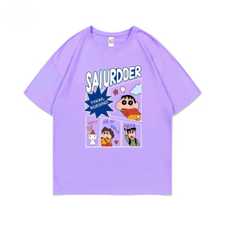 เสื้อยืดแขนสั้นคอกลม เสื้อแฟชั่น สกรีนลายน่ารัก ชายหญิง ES03