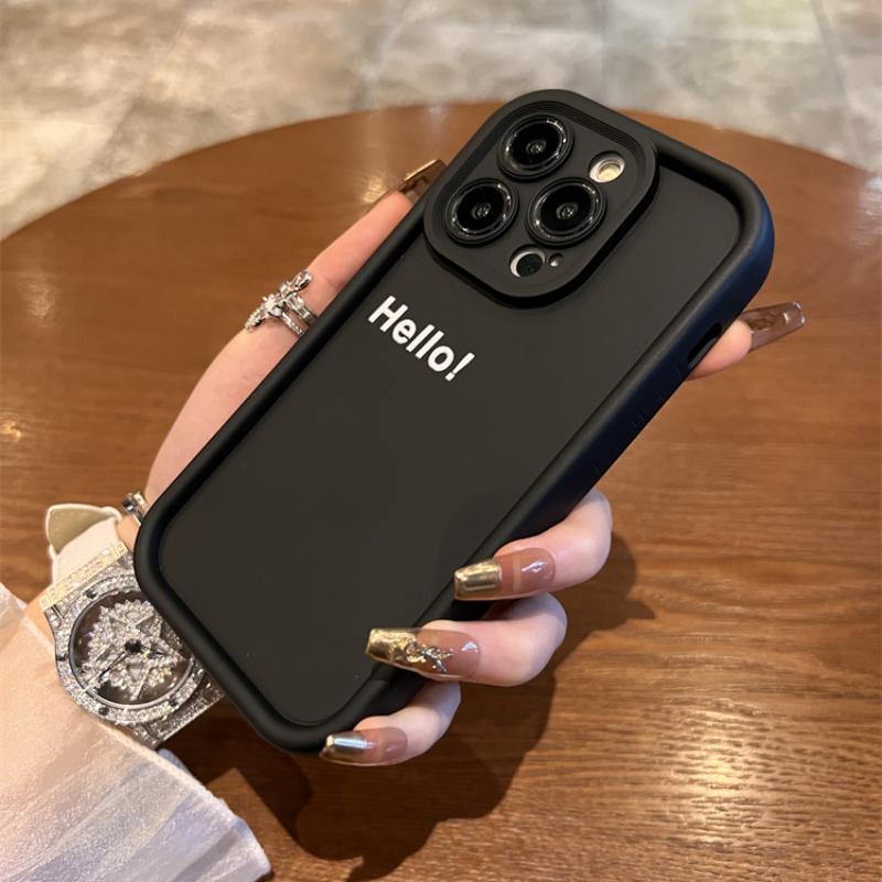 จัดส่งทันที เคสไอโฟน11/13/14/15/16 Pro Max Hello กันกระแทก ซิลิ Silicone Case For iPhone 11,12,13,16,15PM,16PM,15PM