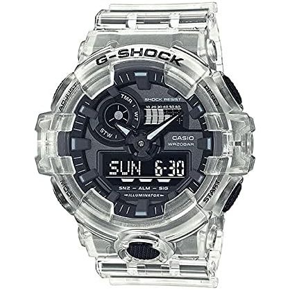CASIO G-SHOCK Casio G-Shock GA-700SKE-7A นาฬิกายี่ห้อผู้ชายเด็กเด็กเด็กชาย Ana-Digi ปฏิทินวันที่กันน้ำสีดำสีดำสีขาวสีขาวโครงกระดูก Parallel Import Product [Parallel Import Product]
