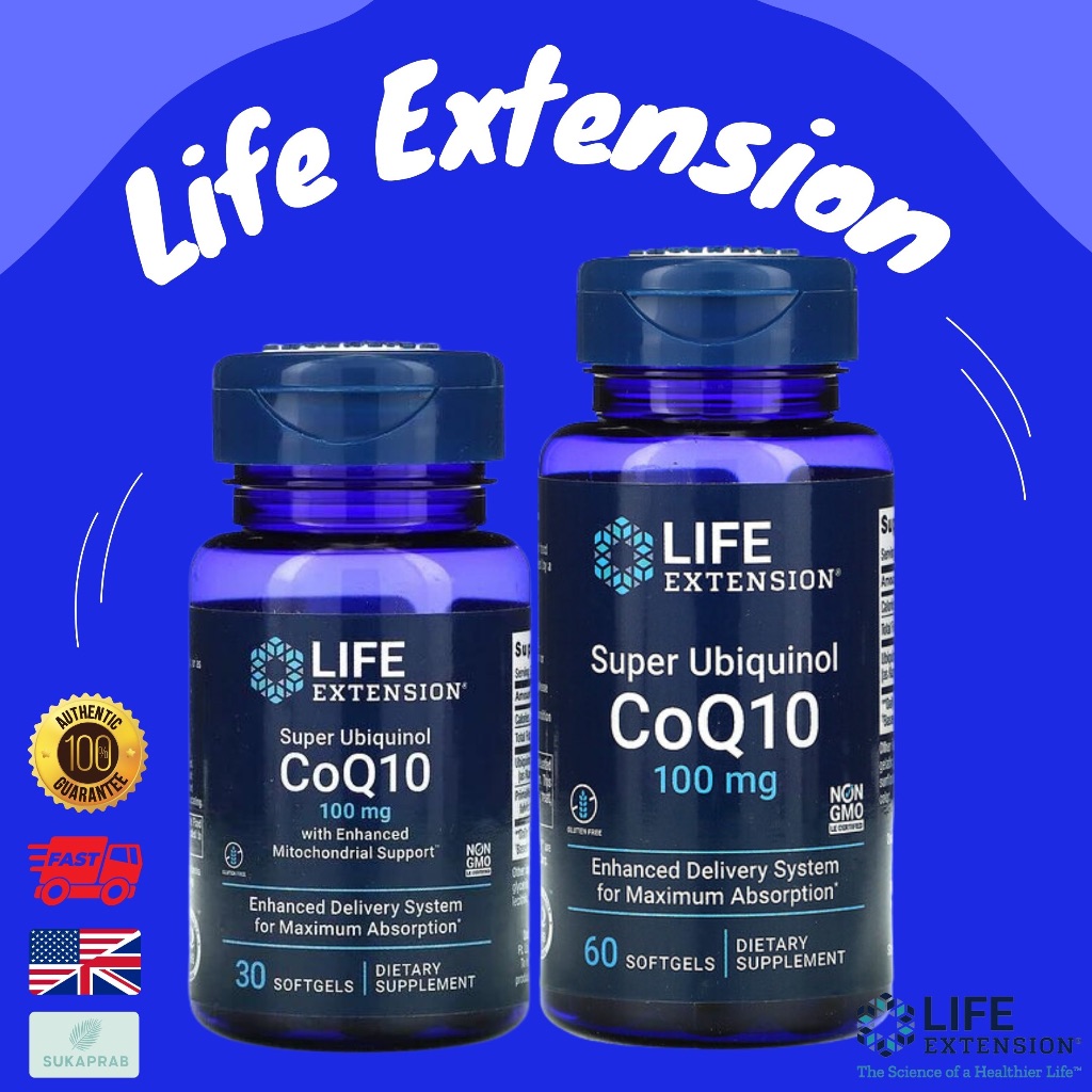 พร้อมส่ง Life Extension Super Ubiquinol CoQ10 with Enhanced Mitochondrial Support 200mg 30 Softgels