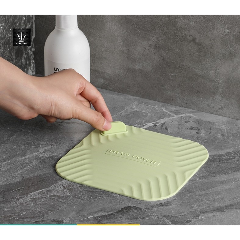 แผ่นซิลิโคนกันดับกลิ่น กันแมลง ฝาครอบปิดท่อระบายน้ำ ห้องน้ำ อ่างน้ำ*