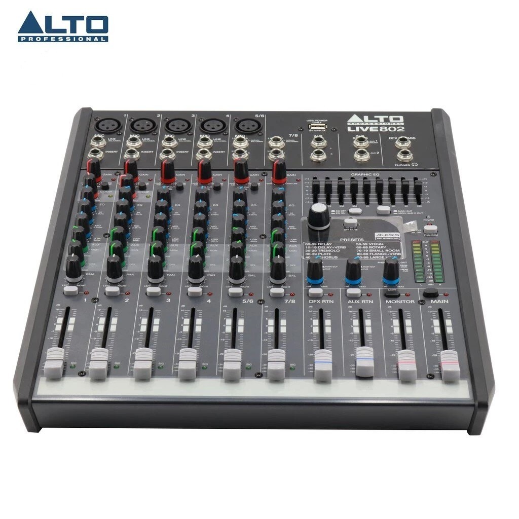 มิกเชอร์ 8 ช่อง ALTO LIVE-802 MIXER อัลโต้ ฟังก์ชั่นจัดเต็ม เอฟเฟคคุณภาพ เสียงใส เหมาะกับงาน พีเอ งา