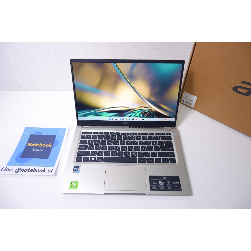 (ของใหม่)Acer Swift3 i7-1260P Ram8 SSD512 จอ14 2k IPS สเปคสูง คีย์บอร์ดไฟ น้ำหนักเบา ครบกล่อง ประกันศูนย์ยาว