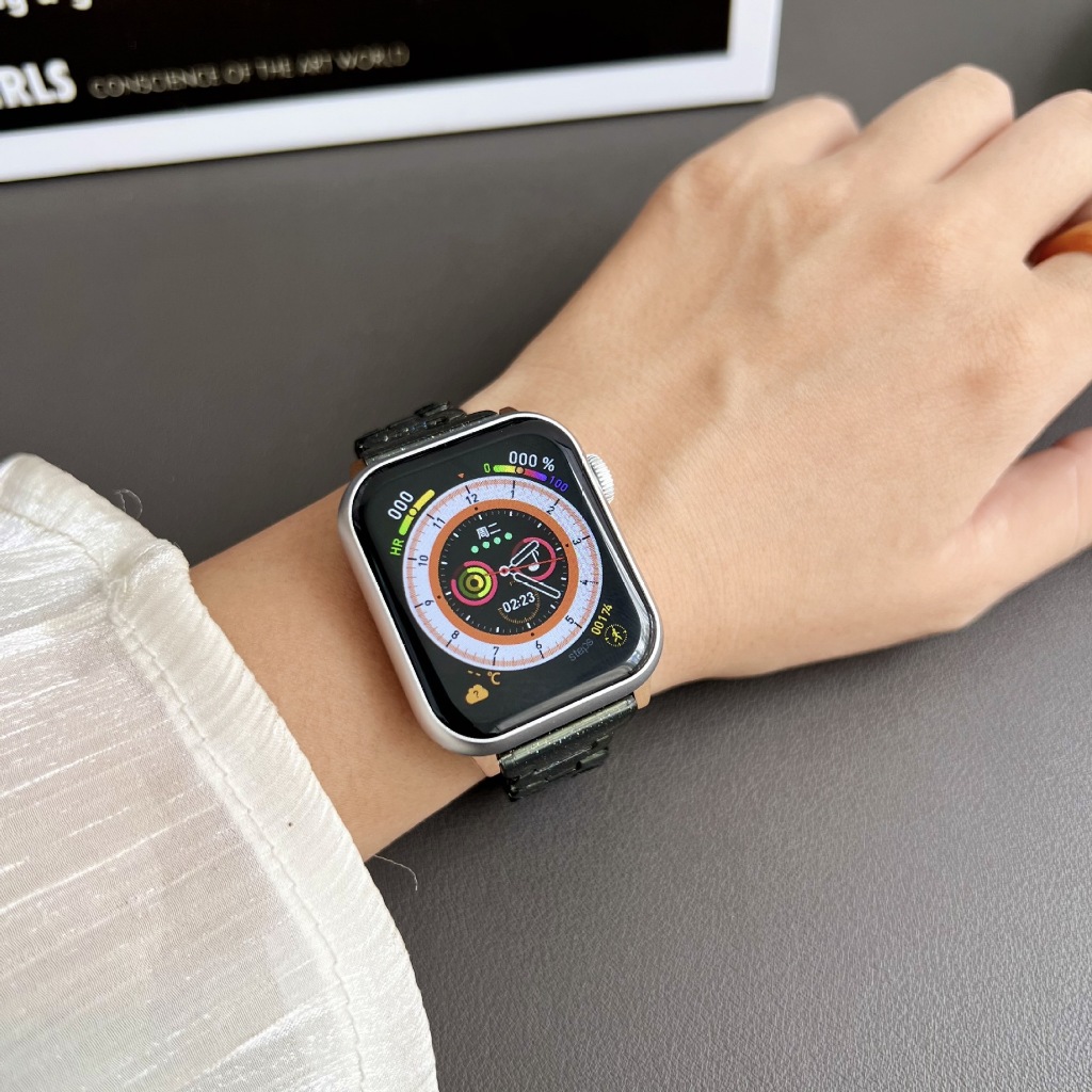 แฟชั่นนาฬิกาสำหรับ iwatch 10 9 8 7 6 SE 5 4 3 2 1 PC เรซิ่นสายนาฬิกา 49mm 46mm 41 มม. 45 มม. 44 มม. 42 มม. 38 มม.40มม.